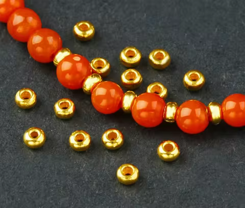999 real gold beads 24k pure gold jewelry accessories loose beads 2mm gold spacers wholesale