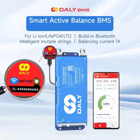 Daly Balance BMS 40A 60A 100A 150A Smart BMS Lifepo4 BMS 4s 8S 8-17S 8-24S Battery BMS with Bluetoot