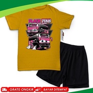 Sale 8.8 Children's T-Shirt Set Bus T-Shirt Black Pink Driver T-Shirt Ql-36
