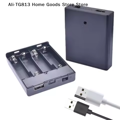 [TG813]1Pcs USB Power Supply Battery Box Portable Mini 4AA Battery Holder Storage Box Case For LED S
