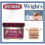 (1 CARTON 6 CANS) Weiman Wright’s Copper Cream Cleaning and Polishing Pots, Sinks, Mugs, Pans  WM340