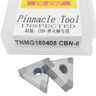 TNMG160404 CBN TNMG160408 CBN 6Tcubic โบรอนไนไตรด์เปลี่ยนแหวนรองคาร์ไบด์เครื่องมือตัด CNC เครื่องกลึงโลหะเครื่องมือ TNMG 1604สำหรับเหล็ก