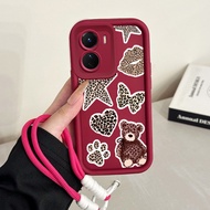 GANTUNGAN Casing hp for VIVO Y16 Y35 4G Y35 5G Y56 5G Case Candy Pattern Casing Tianyan Case Hanger 