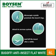 ♞,♘BOYSEN BUG OFF Anti-Insect Paint with Aritilin Flat White B8071 - 4L