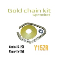 GOLD CHAIN SPROCKET RANTAI 415 122L 132L Y15ZR ONE SET