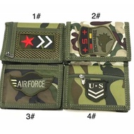 Army Camouflage Fashion Trifold Men Wallet Nylon Zipper Cheque Coin Purse