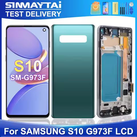 S10 For Samsung Tested For G973F G973U G973W G973N SCV41 G973C LCD Display Touch Screen Digitizer As
