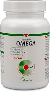 Vetoquinol Triglyceride Omega Dog Supplement Capsules, Medium-Breed: 40-79 lbs, 60ct