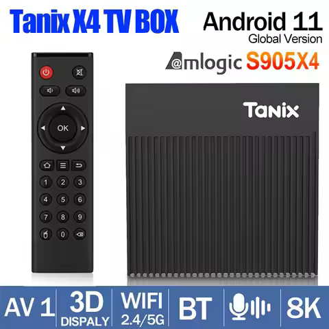 Tanix X4 Amlogic S905X4 Smart TV BOX Android 11 TVBOX 4GB RAM 32GB/64GB ROM 100M LAN 2.4G/5G Dual Wi