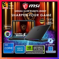 MSI Gaming Laptop KATANA 15 HX AI B14WGK-284MY (i7-14650HX/16GB/1TB/15.6" QHD/RTX5070 8GB GDDR7/RGB 