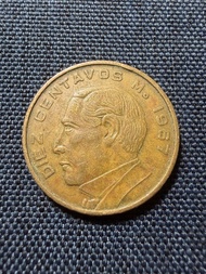 墨西哥Mexico🇲🇽1967年10分硬幣
