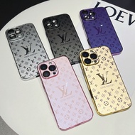 Electroplated LV Tide Brand Shell for Iphone13promax Protective Case Apple 15promax Phone Case 14pro