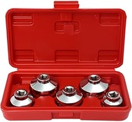 ACZCR 5-Piece 3/8-Inch Oil Filter Socket Set Drive Oil Filter Wrench Socket Set 24mm 27mm 32mm 36mm 