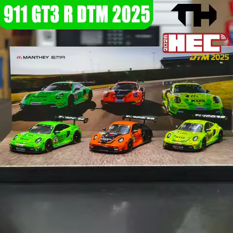 TH 1/64 911 GT3 R DTM 2025 TEAM MANTHEY EMA HEC 2026 Alloy Motor Vehicle Diecast Models Car Toys Col