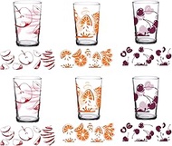 DOWN TO EARTH BASICS Vintage Drinking Glass Cups for Juice Variety Pack Apple, Orange and Cherry, 7 