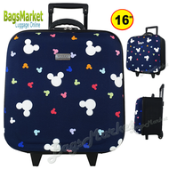 Wheal กระเป๋าเดินทางหน้านูน กระเป๋าล้อลาก 16x16 นิ้ว  EN33516 Micky Black