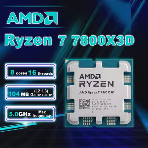 NEW AMD Ryzen 7 7800X3D R7 7800X3D 5.0 GHz 8-Core 16-Thread 5NM 96M Desktop Processor Socket AM5 CPU