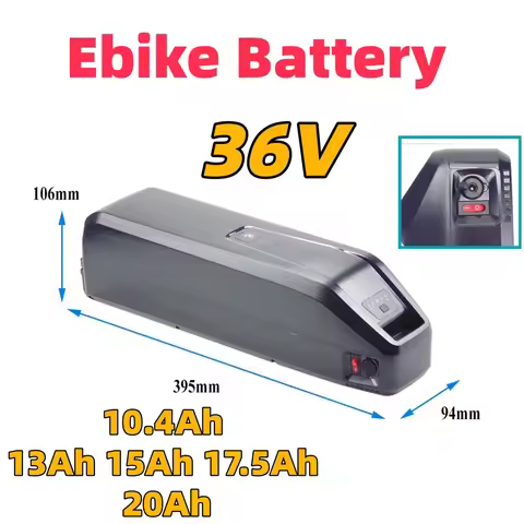 C29 S26 BK29 RK6 G19 Down Tube Battery 36V 10.4Ah 13Ah 15Ah 17.5Ah 20Ah Lithium-ion Battery for 26" 