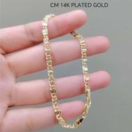 High1uality 14K CM Saudi Gold Plated Unisex Twist Chain Bracelet – Adjustable Fit for Men and Women