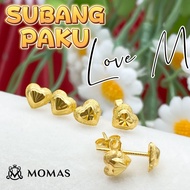 Subang Paku Love M Emas Original Emas 916 Subang Emas Bajet Emas Tulen 916