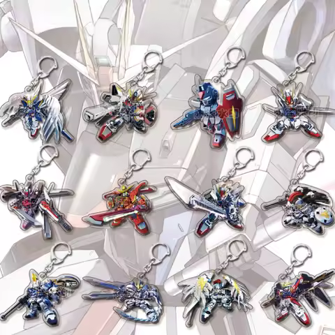 Anime Character Image Keychains for Wing Gundam Zero Strike Freedom Gundam Destiny Gundam Accessorie