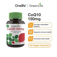 GreenLife CoQ10 150mg (High Strength Antioxidant) 30 Veggie Capsules - For Immune Support