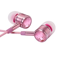 1more E0301 หูฟังคริสตัล Swarovki มีรีโมท และ ไมค์ควบคุม (สีชมพู)