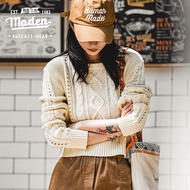 MADEN brand Tooling style 2023 new girls preppy ladies Japanese retro round neck hollow twist rhombu