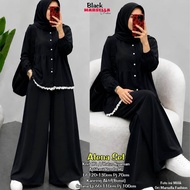 Atena set setelan one set setcel blouse pants wanita casual polos jumbo knit aster import ld 130 cm