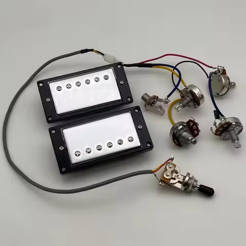 Electric Guitar Humbucker Pickups Set Neck 7.6K and Bridge 16.6K Humbucker Pickup 4C with 2V1T/2V2T 