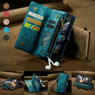 New CaseMe 2026 Z Fold 4 Case For Galaxy Z Fold 4 Zipper Leather Cash Purse Wallet Cover For Samsung