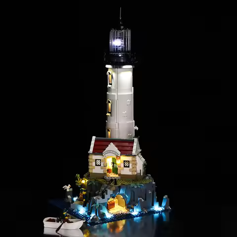No Model LED Lighting Set Suitable for LEGO Motorized Lighthouse 21335 (Excluding Building Blocks)