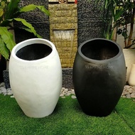 REX FP06 Circular Fiberglass Flower Pot Pasu Bunga Garden Taman Plant Pokok Modern Indoor Outdoor Ba