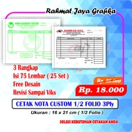 Cetak Nota Ukuran 1/2 Folio 3Ply Cetak Nota Custom Cetak Nota Nama Toko Cetak Nota Murah Nota Bengke