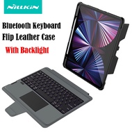 For iPad Pro 11 inch 2020 / 2021 / 2022, Air 4 / 5 Tablet Case NILLKIN Bumper Removable Keyboard Backlight Flip PU Leather Stand Cover with Pen Slot