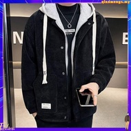 M-8XL Fat Man Plus Size Hoodie Men Winter Thick Thermal Corduroy Jacket Loose Causal Hooded Coat