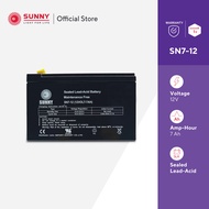 SUNNY เเบตเตอรี่เเห้ง SLA 12V 7Ah รุ่น SN7-12 Battery Sealed Lead Acid เหมาะสำหรับไฟสำรองฉุกเฉิน/UPS