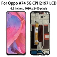 6.5 ต้นฉบับสำหรับ OPPO A74จอแสดงผล LCD 5G พร้อมชุดประกอบดิจิไทเซอร์เทปกาวหน้าจอสัมผัส CPH2197การเปลี