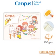 XO Campus Primary spring-bound A4 drawing notebook with precut Campus precut