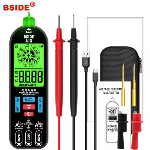BSIDE A1X USB Charge Digital Smart Multimeter True RMS DC AC Voltage Tester Capacitance Ohm Hz Diode