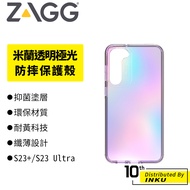 ZAGG Milan Transparent Aurora Samsung Galaxy S23Ultra/S23+Shock-Resistant Protective Case Antibacterial Phone Gradient