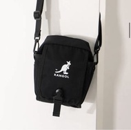 全新 KANGOL 小黑包 大容量 多層 側背包 單肩包 袋鼠