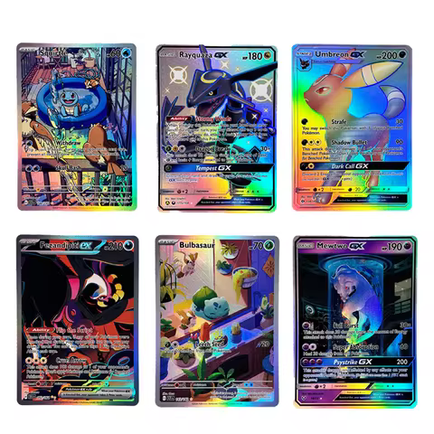 Holographic Game Trading Collection PTCG Proxy Cards Umbreon Sylveon GX PKM Foil Single Cards Rayqua