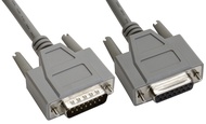 Amphenol CS-DSDMDB15MF-015 15-Pin DB15 Deluxe D-Sub Cable, Shielded, Male/Female, 15', Gray