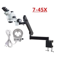 3.5X-180X แขนที่เก็บของแบบเทียมไม้เซลฟี่ Zoom Simul Focal อุตสาหกรรม Trinoural กล้องจุลทรรศน์สเตอริโ
