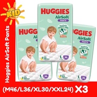 Huggies AirSoft Pants Super Jumbo Pack - M46/L36/XL30/XXL24 (3 Packs)