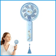 Mini Fan Portable USB Charging 3 Speeds Chinese Flower Fan with Tassel USB Charging Mini Cooling Fan Quiet hjusg hjusg