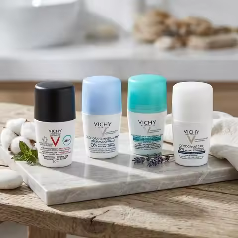 50ml Vichy Antiperspirant Underarm Roll-On Comfortable Sweatproof Deodorant Long-Lasting Deodorant R