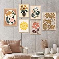 【Set of 6 】Abstract Wall Art / Paint by Numbers / Boho Botanical Wall Decor / Botanical Decoration P