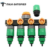 4 Way Valve Garden Water Tap Adapter Hose Splitter 1/4” or 3/8“ Hose Connector 4 Way Garden Water Tap Adaptor Hose Splitter Quick Connectors Garden Watering Irrigation Supplies 1/4 or 3/8 Inch Hose Connector